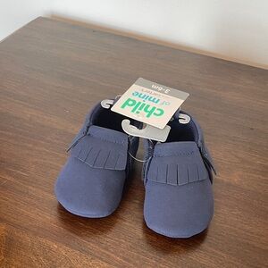 Child of Mine Blue Moccasin Shoes for Kids 3-6mo NEW